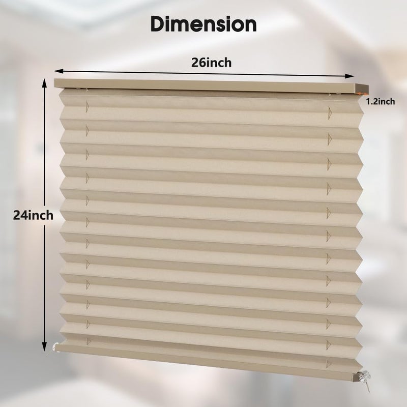 SEEYE RV Blinds, Blackout RV Curtains for Camper Window 26'' W * 24'' L RV Pleated Shades Camper Blinds with Aluminum Foil, RV Accessories Window Coverings for Travel Trailer Window Shade, Cappuccino - Image 3
